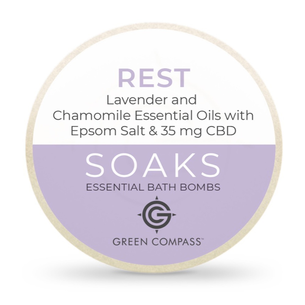 Green Compass Soaks Essential Bath Bomb